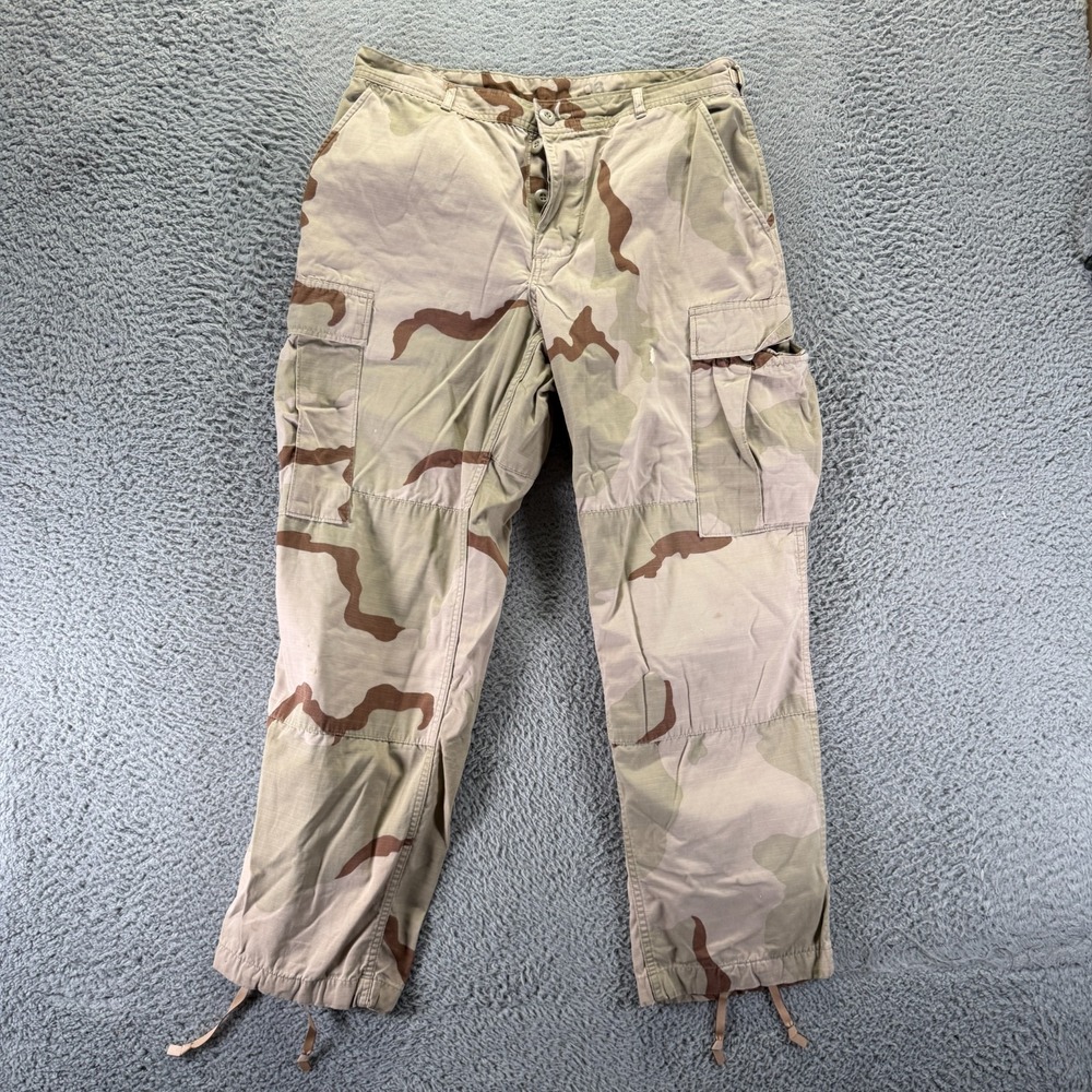 US Army Pant Mens M(34x30) Beige Desert Camouflage Nylon Cargo Straight Combat
